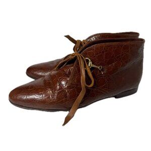Russell‎ & Bromley Dark Brown Leather Boots 8 Italy Vintage Equestrian Horsebit